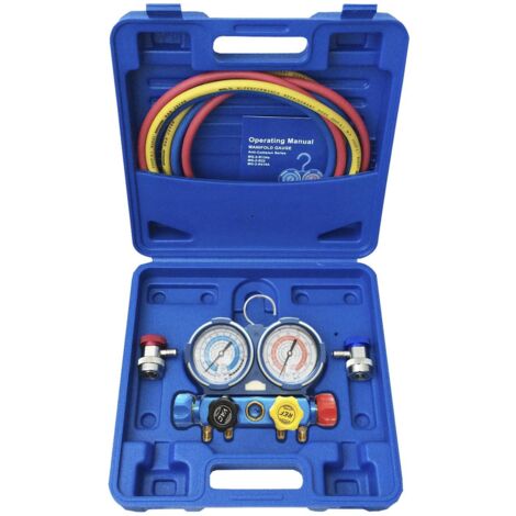 UCharge Tuyau De Charge Avec Manomètre Pour R1234YF - Kit Pour Climatisation Auto Avec Ouvre-Boîte 12 Gauches, Précis Et Robuste