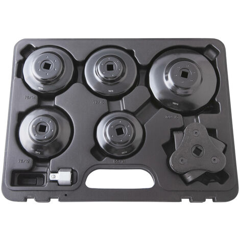 Coffret 6 clés à filtres multimarque + adaptateur 1/2" à 3/8" - HU 1995BL - CLAS Equipements (1/2)