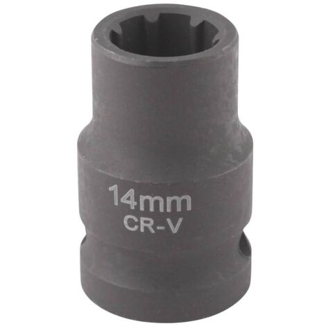 Clas – Douille 7 pans 14mm 1/2" CrV pour étrier de frein – Chrome vanadium – Pour espaces confinés – Usage professionnel