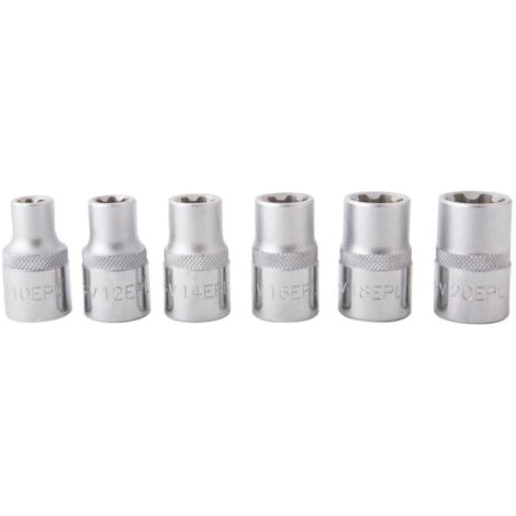 Douilles torx plus EP10 à ep20 L.37mm 1/2" (6 pcs) - OM 7017 - CLAS Equipements (1/3)