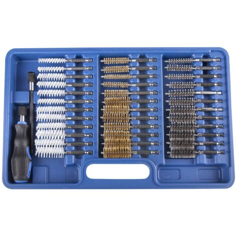 Coffret 38 pcs de brosses métal, nylon, laiton 8 à 19 mm pour nettoyage puits d'injecteurs - OM 0666 - CLAS Equipements