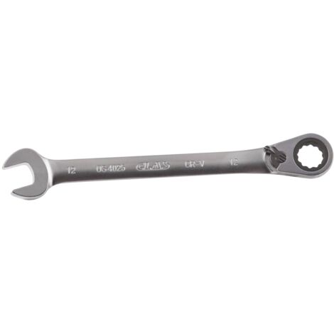 Clé mixte 12mm à cliquet réversible 15° CrV - OS 4025 - CLAS Equipements (1/2)