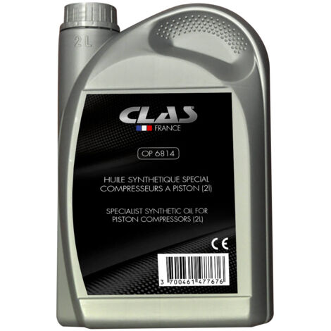 Bidon 2L d'huile synthétique spéciale compresseurs à piston - OP 6814 - CLAS Equipements