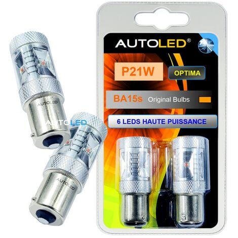LED P21W 6 LEDS HAUTE PUISSANCE ORANGE AUTOLED®