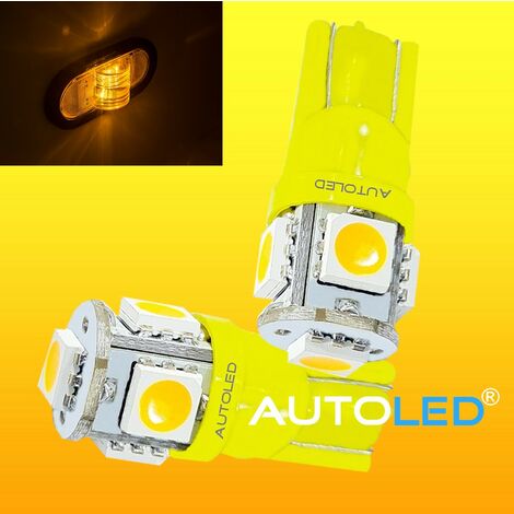 AMPOULE LED - W5W - 5 LEDS - VERT - 24V - 10W