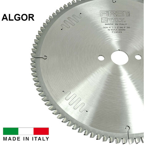 Lame de Scie Circulaire HM D. 300 x Al. 30 x ép. 3,2/2,4 mm x Z96 TP Neg pour Alu/Bois - ALGOR - FIRST ITALIA