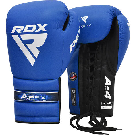RDX APEX Bleu 16oz Entraînement De Boxe/Sparring Gants à Lacets Hommes Et Femmes Poinà§onnage