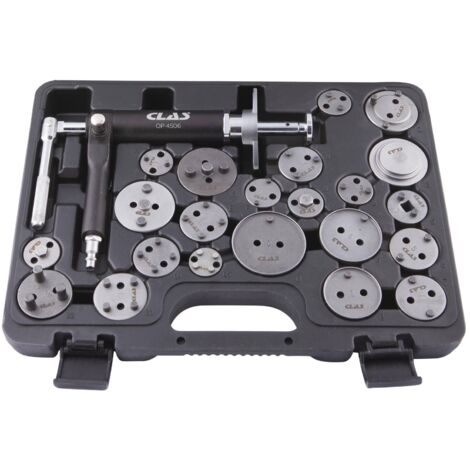 Clas – Kit repousse pistons pneumatique 22pcs – Vérin pneumatique 150kg – Pression de travail 5-8bar – 21 adaptateurs pour véhicules (1/4)