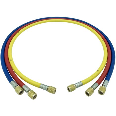 Flexible 2,5M F1/4" x F1/4" SAE droit rouge pour station de recharge de climatisation - SA 8706 - CLAS Equipements