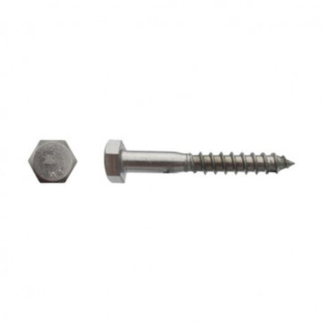 Vis à bois tête hexagonale (Tirefond) Inox A4 - 10 x 40 mm- Vendu par 50