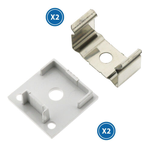 Pack 2 Chevilles et 2 agrafes pour Profil LM3751 - Ledme - LM3751A (1/2)