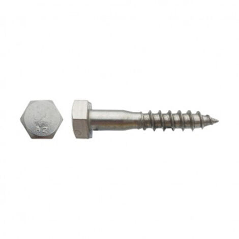 Vis à bois tête hexagonale (Tirefond) Inox A2 - 8 x 120 mm- Vendu par 50