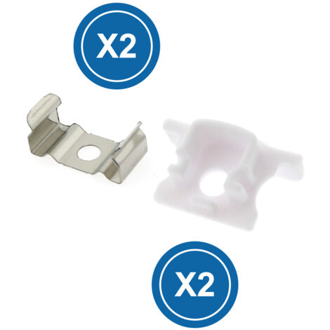 Pack 2 Chevilles et 2 agrafes pour Profil LM3714 - Ledme - LM3714A (1/2)