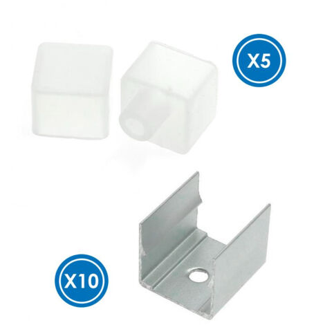 Pack Bouchons et agrafes pour recouvrement Néon LM3975 - Ledme - LM3988 (1/2)