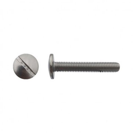 Vis poêlier tête ronde large fendue Inox A2 - 6 x 70 mm- Vendu par 100 (1/2)