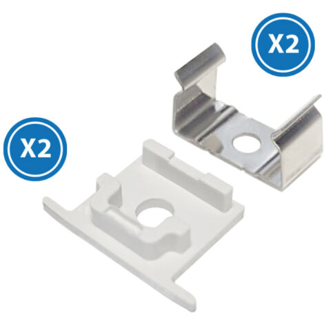 Pack de 2 caches et 2 pinces pour profilé LM3711 - Ledme - LM3711A (1/2)