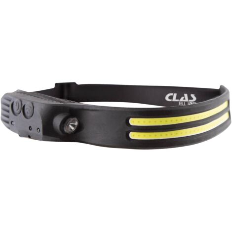 Clas – Lampe frontale double bandeau LED COB 10W – 4 modes d'éclairage – Capteur de mouvement sans contact – Autonomie 3 à 8h
