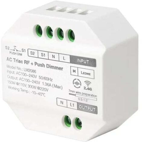 Variateur LED TRIAC RF compatible avec bouton poussoir - Ledme - LM2086 (1/5)