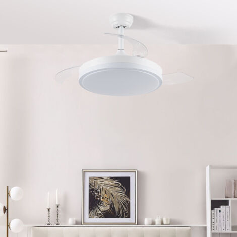Ventilateur De Plafond Encastré Moderne - Lumière LED Smart 3000K-6000K - 6 Vitesses Telecommande 33cm Parfait Pour Chambre A Coucher 96626367 Ventilateur De Plafond Encastré Moderne - Lumière LED Smart 3000K-6000K - 6 Vitesses Telecommande 33cm Parfait Pour Chambre A Coucher 96626367