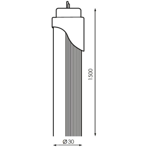 Tube LED T8 900mm 12W 6000K - Connexion Un Côté, Verre - Pour éclairage Bureau, Commerce, Atelier