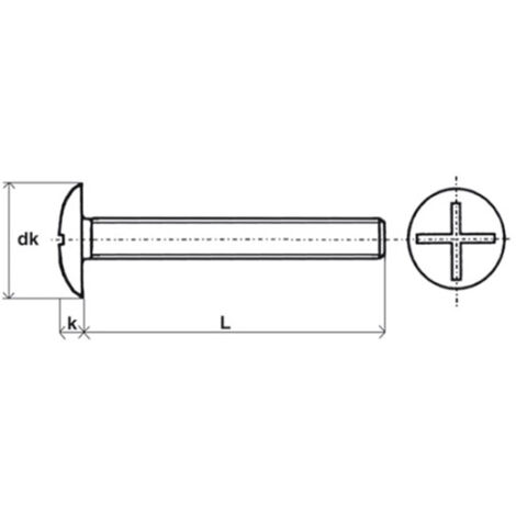 10 Boulons Poêliers Vissal Tête Large Ronde 6x30 Mm - Neuf, Acier Zingué