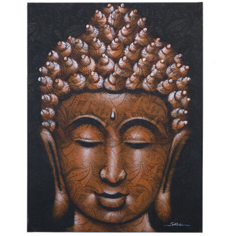 Peinture de Bouddha - Détail de brocart de cuivre- Vendu par 1 (1/4)