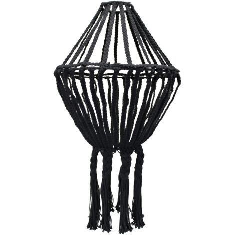 Grand lustre en macramé - Noir- Vendu par 1 (1/4)