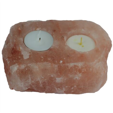 Bougeoir Sel Naturel - 2 trous- Vendu par 1 (1/3)