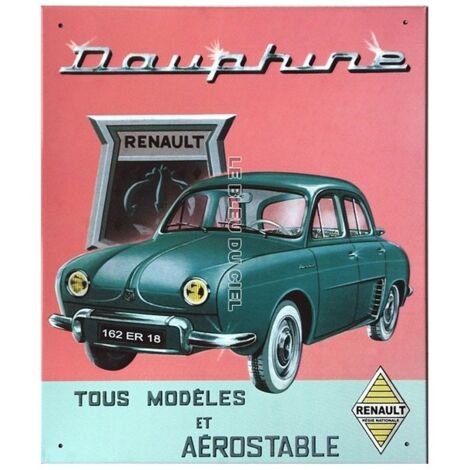 Calendrier métal publicitaire 20x30cm bombé en relief : Dauphine Re