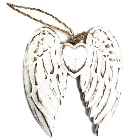 Petite aile et cur d'ange double Fabrication à la main - 15 cm- Vendu par 1 (1/4)