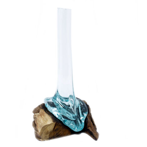 Verre fondu sur bois - Vase- Vendu par 1 (1/4)
