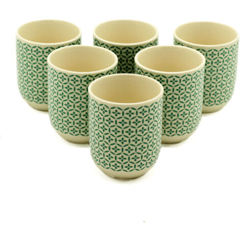 Tasses à Tisane - Mosaïque Verte- Vendu par 6 (1/2)