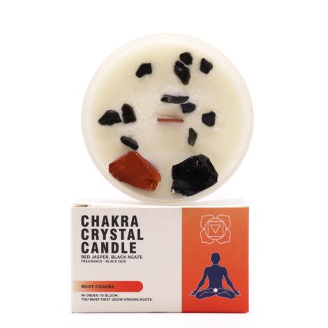 Bougies en cristal de chakra - Chakra racine- Vendu par 1 (1/4)