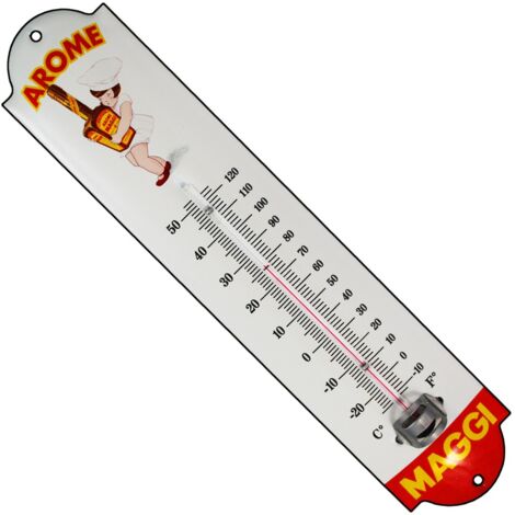 Thermomètre émaillé bombé hauteur 30cm : MICHELIN BIBENDUM PLANETE