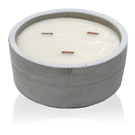 Grande bougie de soja en béton - Patchouli et Ambre foncé- Vendu par 1 (1/4)