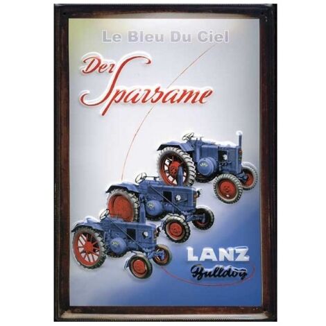 Plaque Métal Publicitaire Bombée - Tracteur Lanz Bulldog 15P - 20x30cm