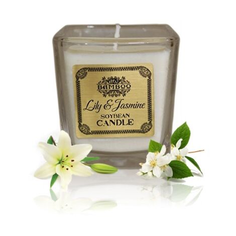 Bougie en pot de soja - Lys et jasmin- Vendu par 1 (1/4)