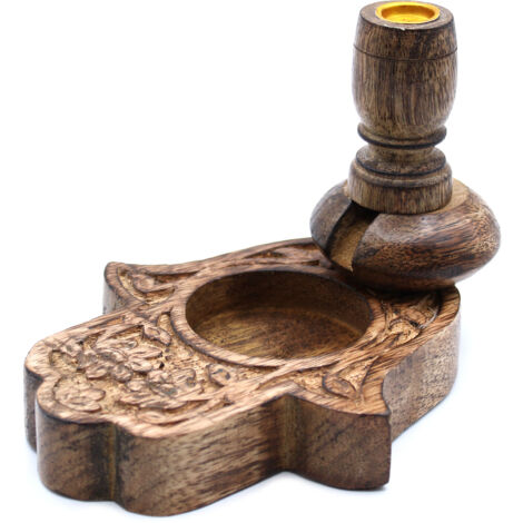 Brûleur à refoulement en bois de manguier Sm - Hamsa- Vendu par 1 (1/4)