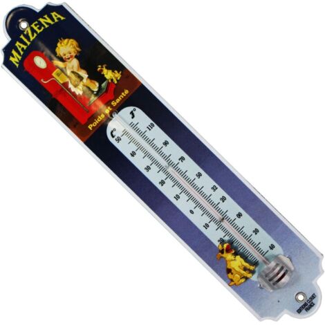 Grand Thermomètre Métal Bombé Hauteur 28/30 Cm – Publicitaire Ancien PICON (Émaillé)