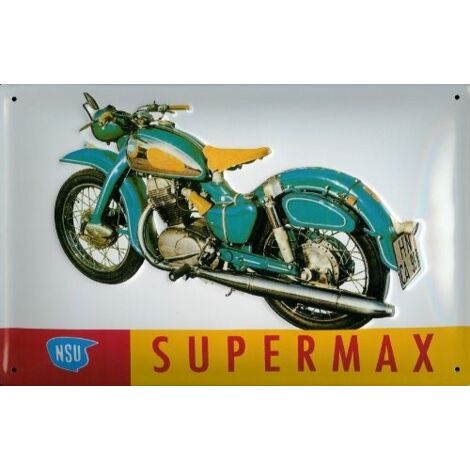 thumbnail image 2 of NSU Super Max Rear Fender Emblem – Metal Sheet, Red, Vintage Motorcycle Part 2 of 5