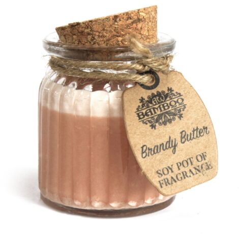 Bougie parfumée en pot de soja au beurre de brandy- Vendu par 1 (1/4)
