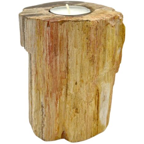 Bougeoir en bois pétrifié - Simple haut- Vendu par 1 (1/4)