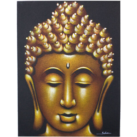 Peinture Bouddha - Finition Sable Doré- Vendu par 1 (1/4)