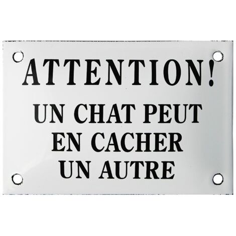 Plaque émaillée Humoristique 10x15 Cm – ATTENTION CHIEN AAA (Neuve)