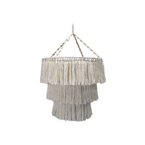 Lustre doux en macramé - Naturel- Vendu par 1 (1/4)