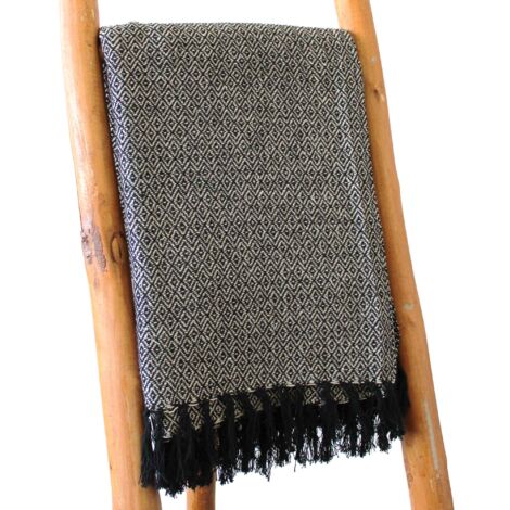 Plaid Confort Boho - 125x150cm - Charbon- Vendu par 1 (1/4)