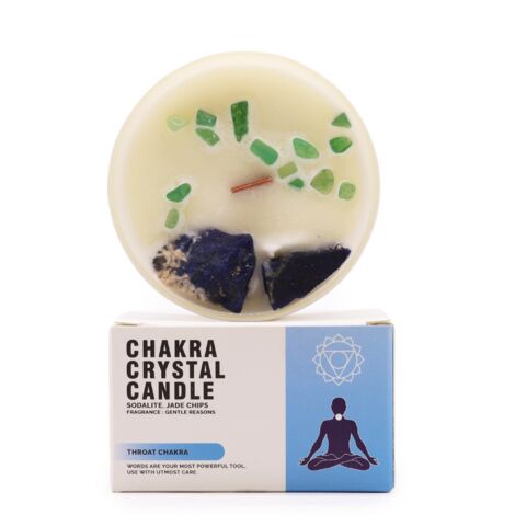 Bougies en cristal de chakra - Chakra de la gorge- Vendu par 1 (1/4)