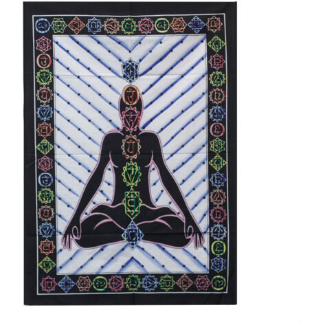 Art mural en coton brossé à la main - Chakra Bouddha- Vendu par 1 (1/4)