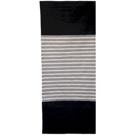 Tapis Indien en Coton - 70x170cm - Noir / Gris- Vendu par 1 (1/4)