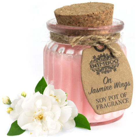 Sur les ailes de jasmin Pot de bougie parfumée au soja- Vendu par 1 (1/5)